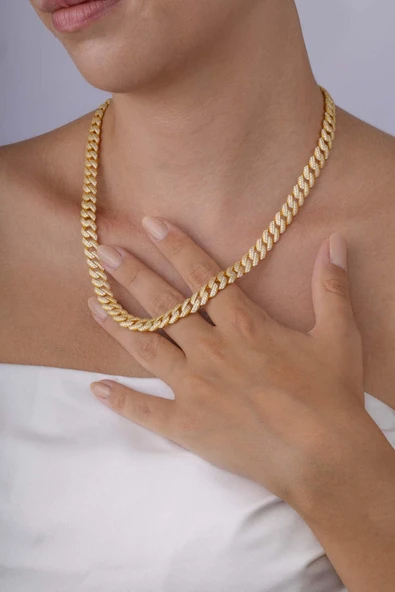 Gümüş Pazarım Altın Kaplama 925 Ayar Gümüş Gurmet Kolye