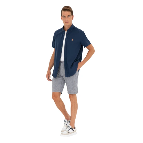 Pamuklu Regular Fit Kısa Kollu Gömlek Erkek GÖMLEK G081GL0041829502 - Resim 8