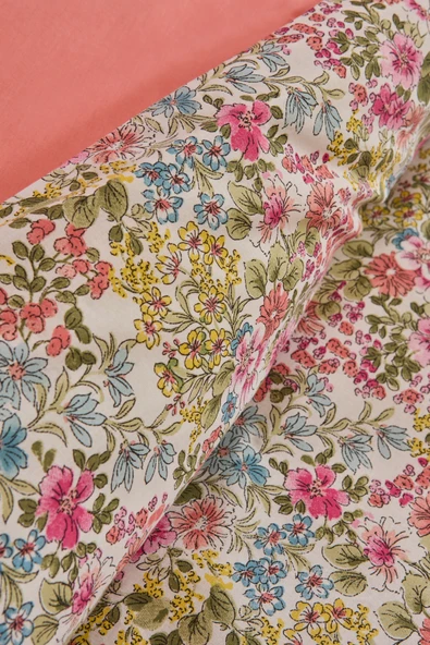 Alice %100 Pamuk Çift Kişilik Nevresim Takımı Somon - Resim 2