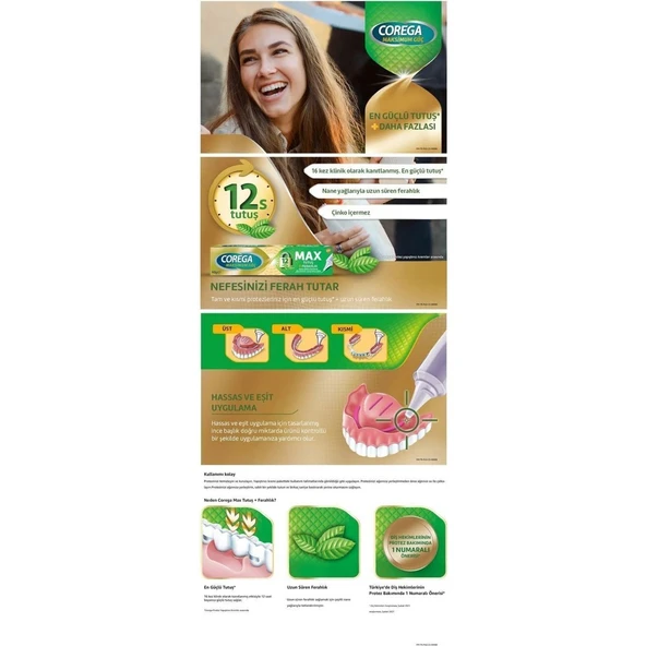 Corega Max Tutuş Ferahlatıcı Protez Yapıştırıcı Krem 40 g – Güçlü, Uzun Süreli ve Nefes Tazeleyen Sabitleme - Resim 9