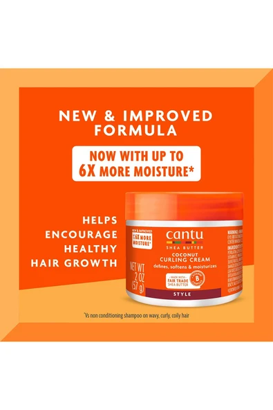 Cantu Coconut Bukle Belirginleştirici Durulanmayan Saç Kremi 57GR - 3
