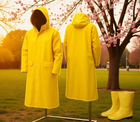 BYT Sarı Yağmurluk Çizme Seti - 2
