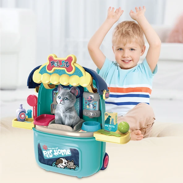 Ogi Mogi Toys Evcil Hayvan Oyun Seti Tekerlekli Çekçekli Sırt Çantası - Resim 7