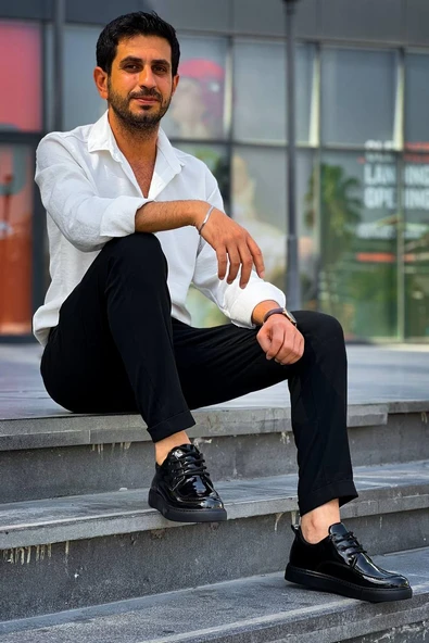 KB-X5 Kuback Kömür Rugan Günlük Erkek Ayakkabı - Resim 2