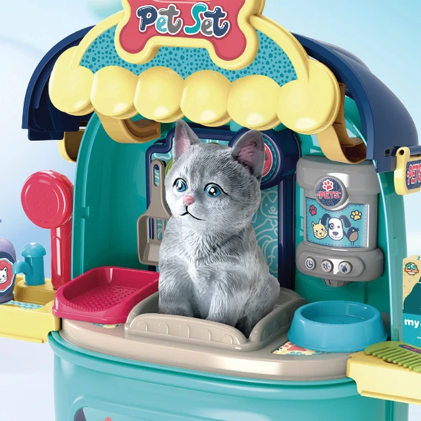 Ogi Mogi Toys Evcil Hayvan Oyun Seti Tekerlekli Çekçekli Sırt Çantası - Resim 6