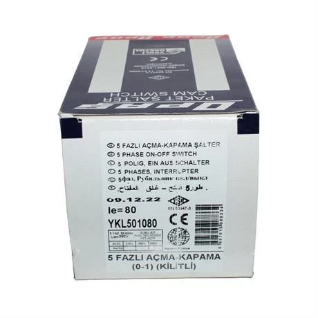 Opaş 5x80A 0-1 Aç-Kapa Kilitli Tip Şalter - YKL501080 - Resim 4