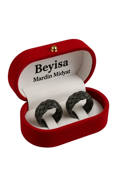 Kırmızı Kadife İkili Yüzük Kutusu Pırlanta Tektaş Yüzük Evlilik Teklifi Özel Kutusu - 3