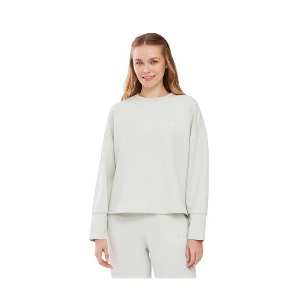 Soft Touch W Crew Neck Sweatshirt Kadın Gri Sweatshirt S241001-035 - Resim 2