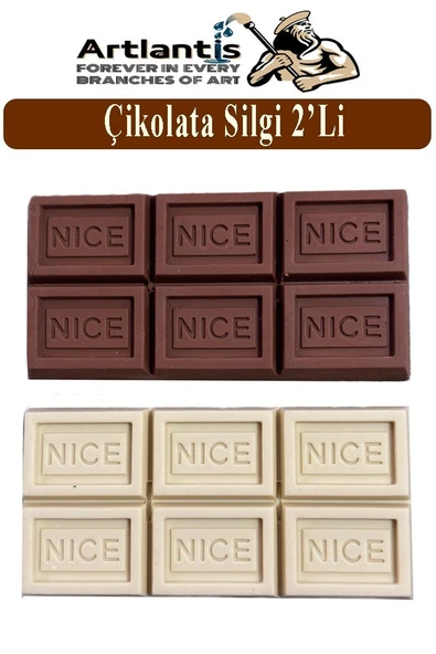 Çikolata Görünümlü Silgi 2 li 1 Paket Çikolata Kokulu Silgi 2 Li Çikolatalı Kokulu Silgi İz Bırakmaz Yumuşak - Resim 2