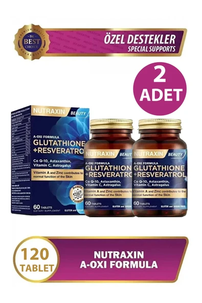 Nutraxin A-Oxi Formula Glutathıone Resveratrol 60 Tablet 2 Adet ürün görseli 1