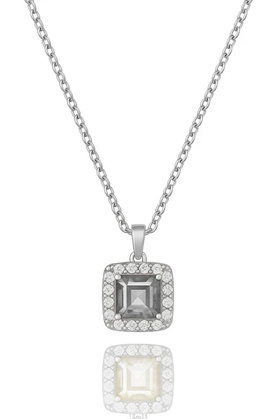 Minera Serisi 925 Ayar Gümüş Pırlanta Modeli Zirkon Taşlı Kare Kolye - 9