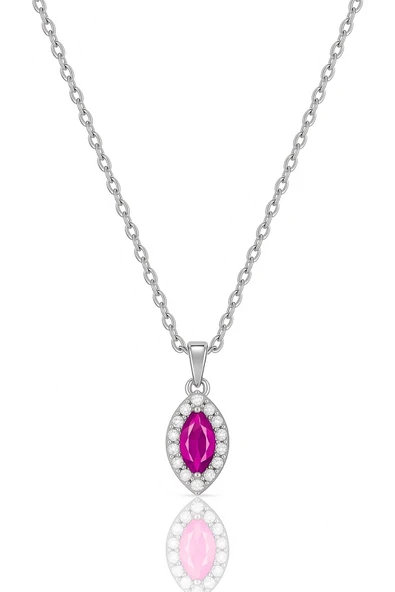 Minera Serisi 925 Ayar Gümüş Pırlanta Modeli Zirkon Taşlı Mekik Kolye