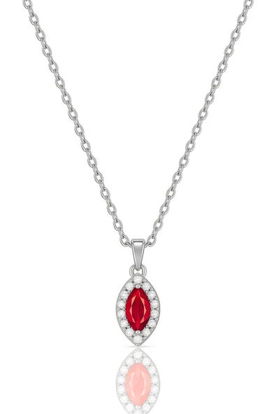 Minera Serisi 925 Ayar Gümüş Pırlanta Modeli Zirkon Taşlı Mekik Kolye - 2