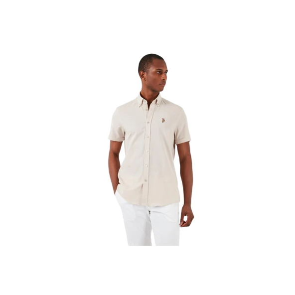 Pamuklu Regular Fit Kısa Kollu Gömlek Erkek GÖMLEK G081GL0041829502 - Resim 12