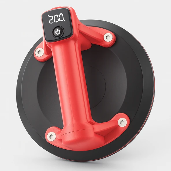 Süper Güçlü Vakumlu Vantuz – Dijital Emiş Göstergeli, Cam & Mermer & Seramik Taşıma İçin 220 Kg - Resim 4