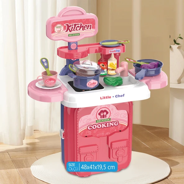 Ogi Mogi Toys Mutfak Oyun Seti 2’si 1 Arada Taşınabilir Sırt Çantası - Resim 2