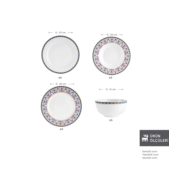 Karaca Forever Bone Melen 24 Parça 6 Kişilik Yemek Takımı - Resim 2