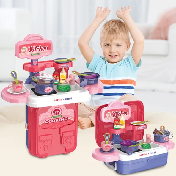 Ogi Mogi Toys Mutfak Oyun Seti 2’si 1 Arada Taşınabilir Sırt Çantası - Resim 8