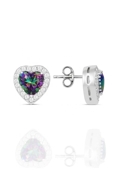 Minera Serisi 925 Ayar Gümüş Pırlanta Modeli Zirkon Taşlı Kalp Küpe - 5