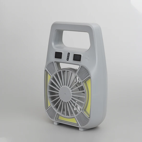 Fanlı Şarjlı LED Kamp Lambası 4 Kademe Aydınlatma | Suya Dayanıklı Type-C Girişli Taşınabilir Işık - Resim 5