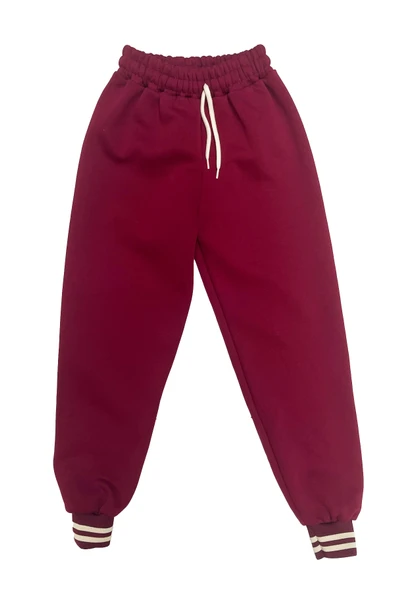 Kız Çocuk Taş Süslemeli Kapüşonlu Ribana Detaylı 3 İplik Alt-Üst Takım 12338 - Resim 6