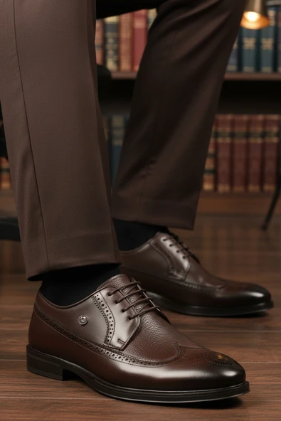 Pierre Cardin Kahverengi Hakiki Deri Erkek Klasik Ayakkabı 1571116 M - 3