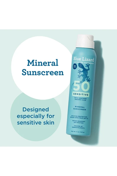 Blue Lizard Sensitive SPF50 Hassas Ciltler İçin Mineral Güneş Spreyi 142GR - 4