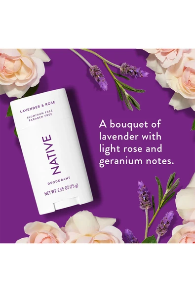 Native Lavender & Rose Alüminyumsuz Stick Deodorant 75GR - Resim 4