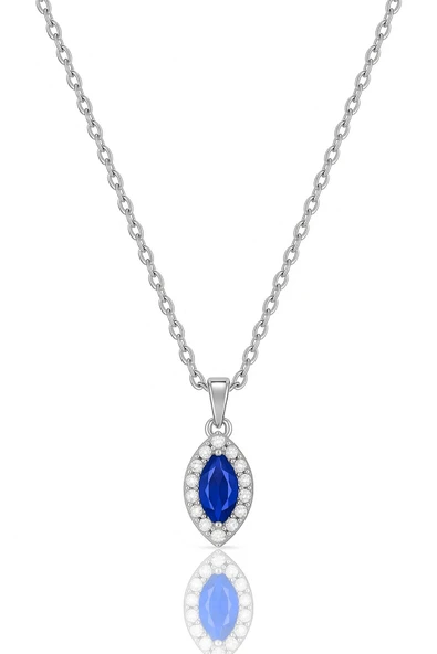 Minera Serisi 925 Ayar Gümüş Pırlanta Modeli Zirkon Taşlı Mekik Kolye - 3