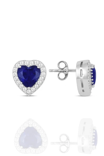 Minera Serisi 925 Ayar Gümüş Pırlanta Modeli Zirkon Taşlı Kalp Küpe - 4