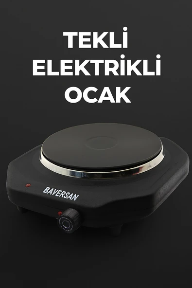 Bayersan Tek Gözlü Elektrikli Ocak Pleytli, 1500W, Taşınabilir Set Üstü - Resim 3