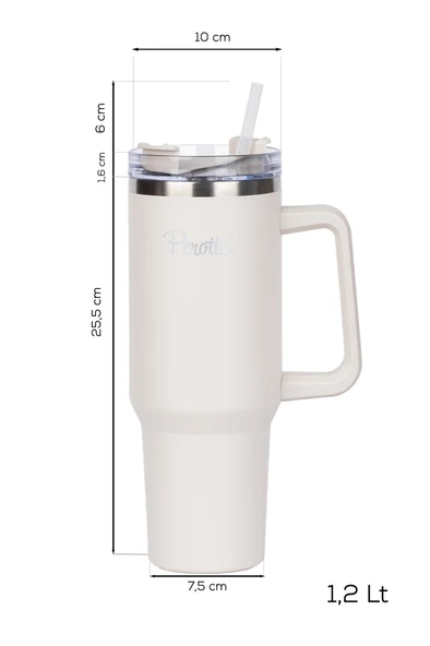 Perotti 17237 Colte V2 Paslanmaz Çelik Termos Bardak 1,2 Lt Beyaz - 4