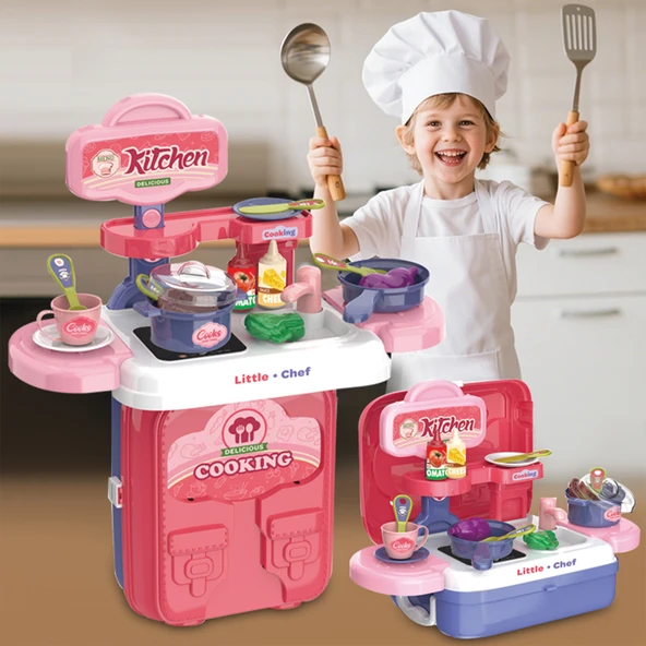 Ogi Mogi Toys Mutfak Oyun Seti 2’si 1 Arada Taşınabilir Sırt Çantası - Resim 5