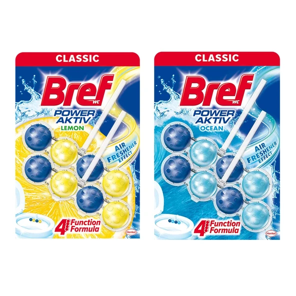 Bref Power Aktiv Wc Temizleyici Blok 2'li Okyanus ve Limon 2 li Paket ürün görseli 1