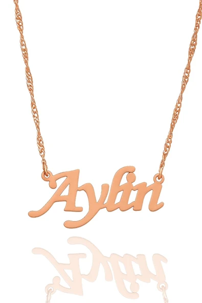 Singapur Zincirli İsimli Gümüş Kolye 925 Ayar Gümüş - 4