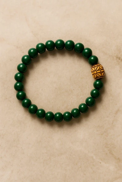 8 mm Cam Taşlı Boncuk Kadın Erkek Bileklik Elastik İpli - 7