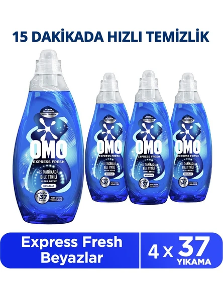 Omo Express Fresh Ultra Beyaz Sıvı Çamaşır Deterjanı 1480 Ml x 4 Adet ürün görseli