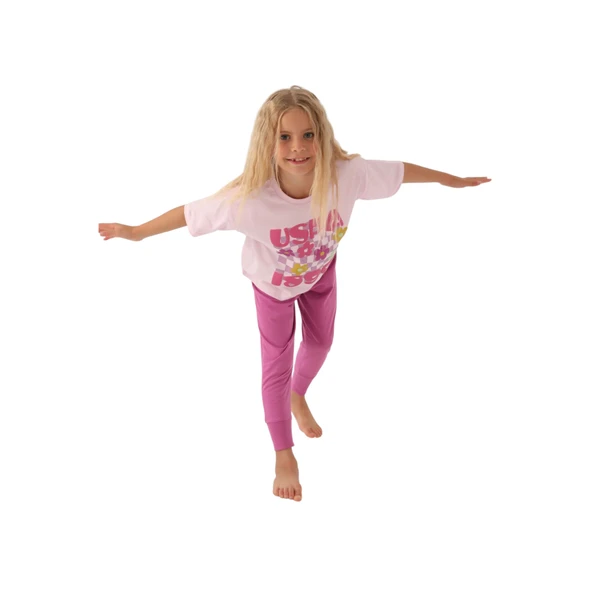 Lisanslı Printed Kız Çocuk Pijama Takımı - Resim 3