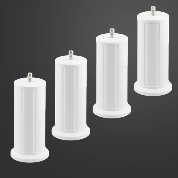 Keson 4 Adet 12 cm Beyaz Plastik Mobilya Baza Tv Ünitesi Yükseltme Ayağı Destek Ayağı - Resim 2