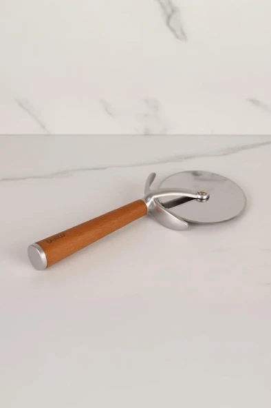 Mien Prateg Akasya Saplı Pizza Ruleti Pizza Bıçağı - Resim 3