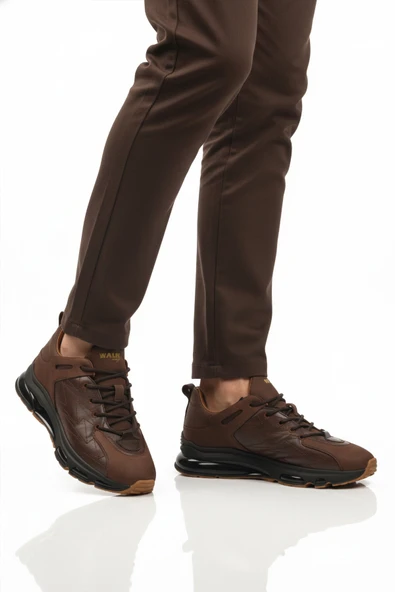 Walkway Kahve Bağcıklı Hakiki Deri Erkek Spor Ayakkabı 2623 M ürün görseli