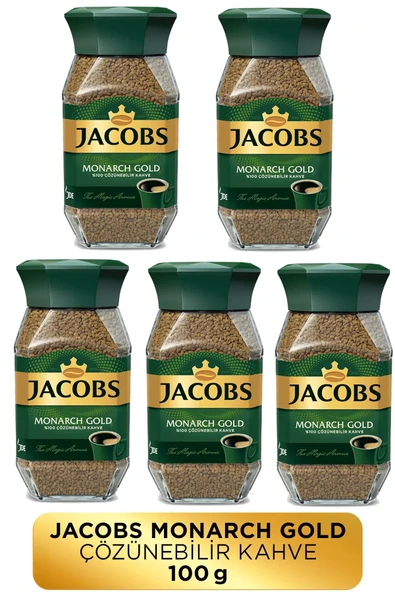 Jacobs Monarch Gold Cam Kavanoz Granül Kahve 100 gr X 5 Adet