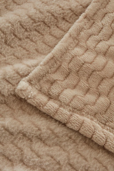 Raunda Çift Kişilik Wellsoft Battaniye Ekru - Resim 5