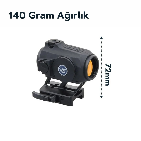Vector Optics Maverick-IV 1x20 Mini Reflex Sight MIL RUBBER SIYAH - 3