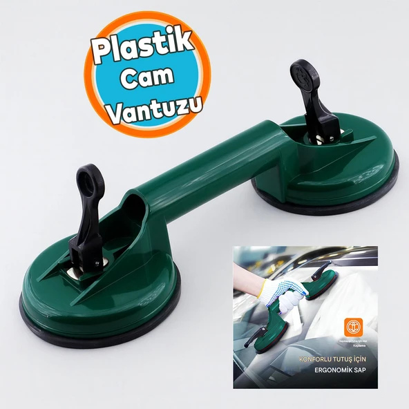 Çiftli Plastik Vantuz Cam Vakumlu Fayans Ahşap Tutucu Taşıma Araba Kaporta Göcük Çektirme 2'li ürün görseli