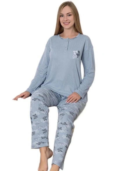 Pierro Lose Kışlık Kadın Pijama Takımı Terletme Yapmayan Yumuşak Kumaş M/2XL ürün görseli
