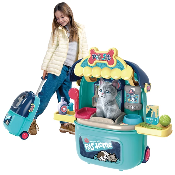 Ogi Mogi Toys Evcil Hayvan Oyun Seti Tekerlekli Çekçekli Sırt Çantası - Resim 5