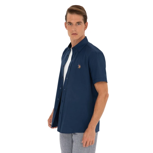 Pamuklu Regular Fit Kısa Kollu Gömlek Erkek GÖMLEK G081GL0041829502 - Resim 7