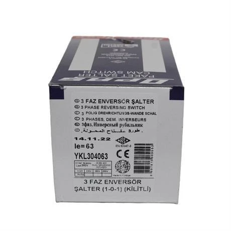 Opaş 3x63A 1-0-2 Kutup Değiştirici Kilitli Pako Şalter - YKL305063 - Resim 5