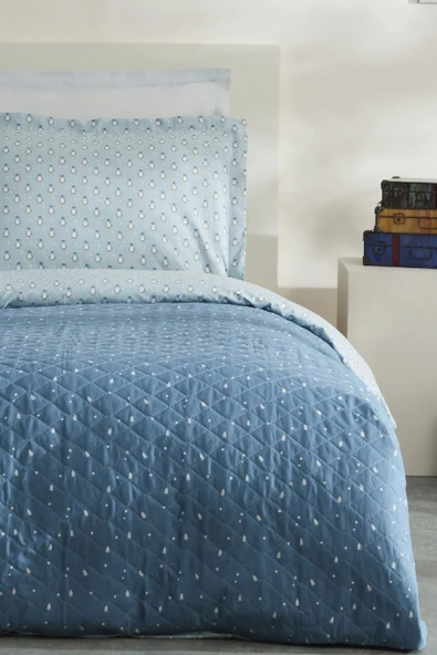 Young Penguin Tek Kişilik Kapitoneli Nevresim Takımı - Resim 5